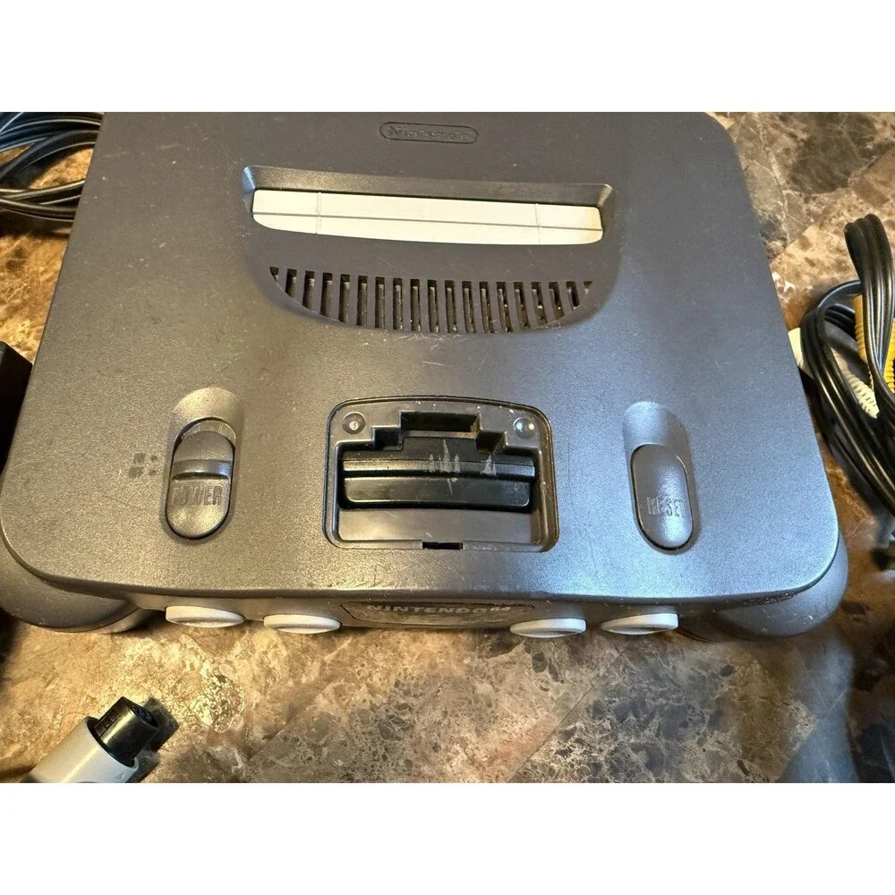 Nintendo 64 Gray Console NUS-001(USA) OEM Controller AV Power Cables Tested